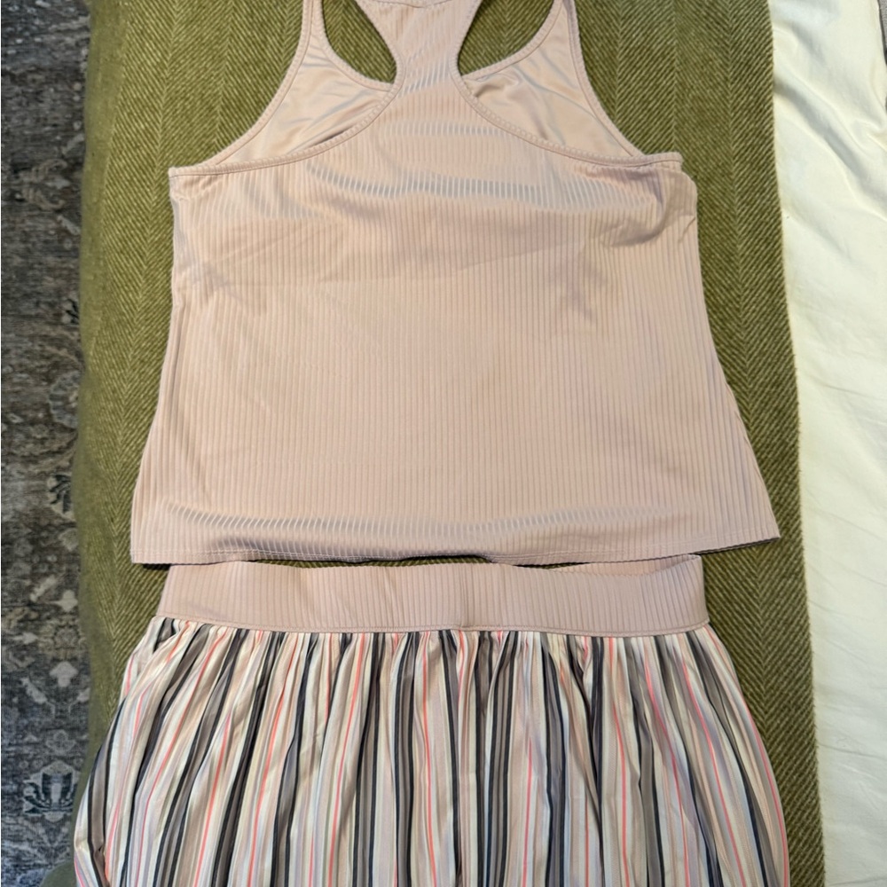 K Swiss Pink Striped Tennis Outfit